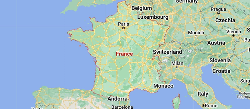 نقشه کشور فرانسه